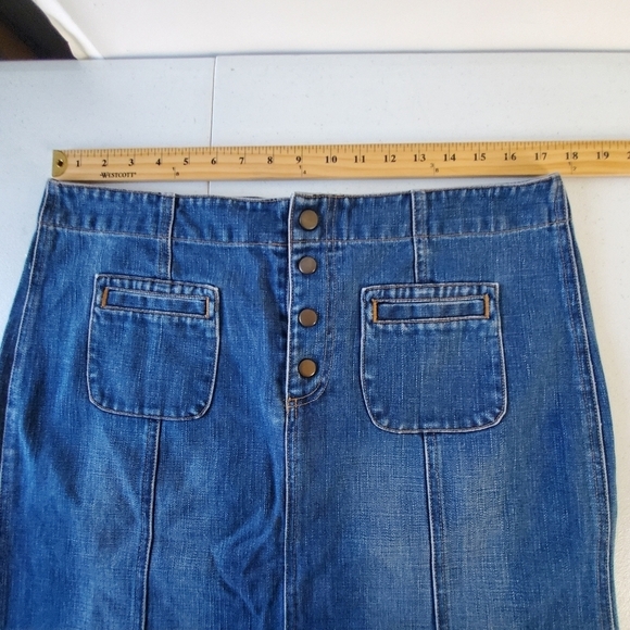 Gap Jeans Denim Maxi Skirt Size 14 Cotton Button Front Modest Office Boho Y2K - Picture 5 of 9